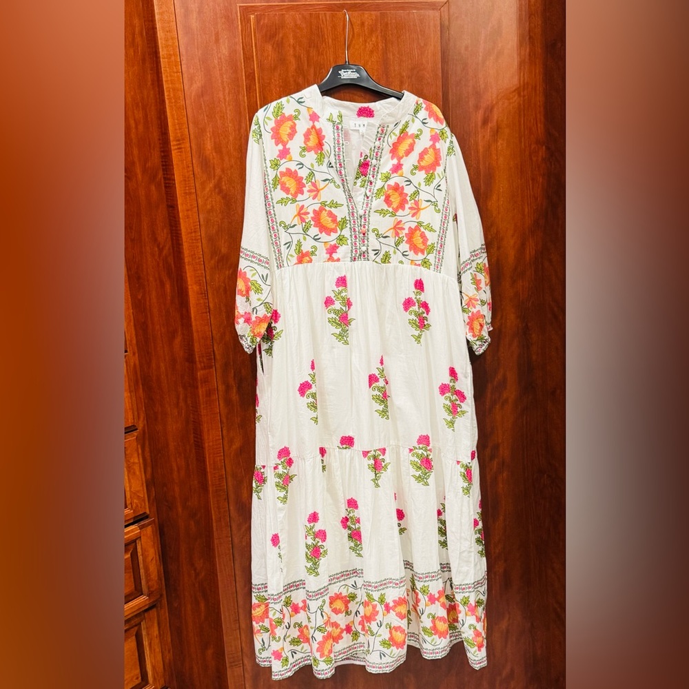 THML White Cream Long Sleeve Sundress